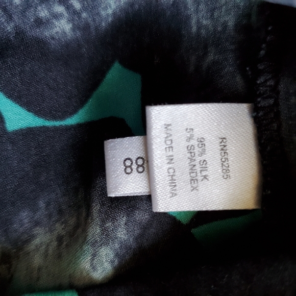 EXPRESS High Neck Turquoise & Black Blouse - Picture 4 of 5